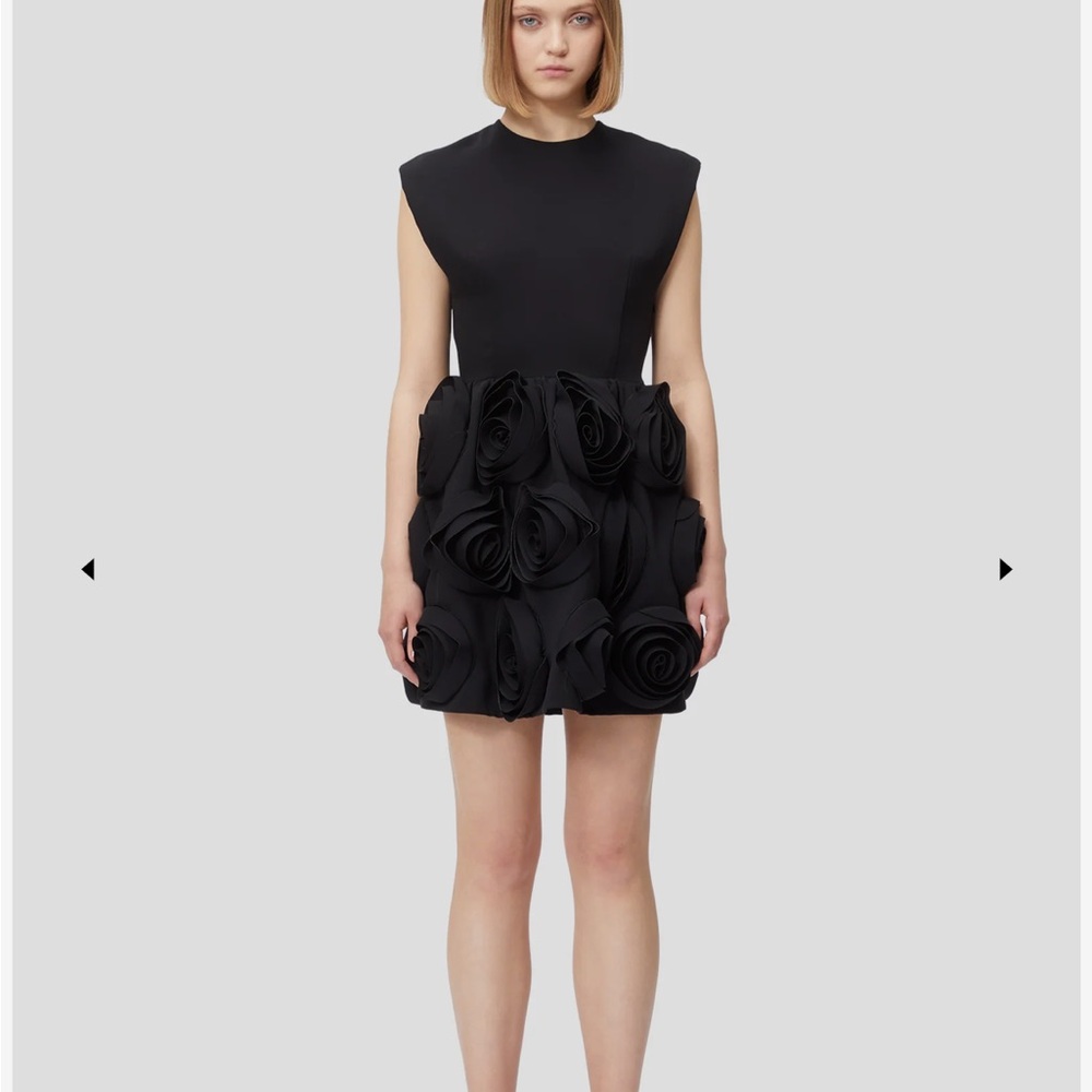 Viktor + Rolf Garden City Black Dress w Floral Rose Appliqué Mini! - Picture 4 of 8